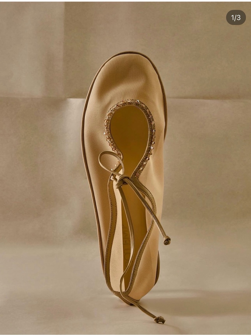 Cotemp Beige Lace-Up Women’s Ballet Flat